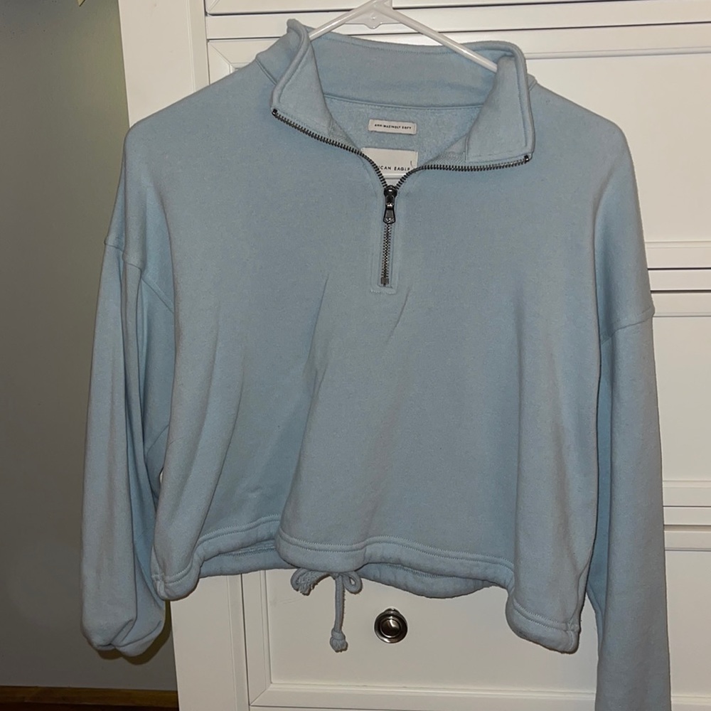Light blue half zip